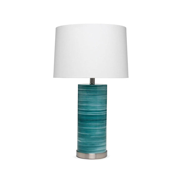 Coastal Style Turquoise Glass Casey Table Lamp Table Lamps LOOMLAN By Jamie Young