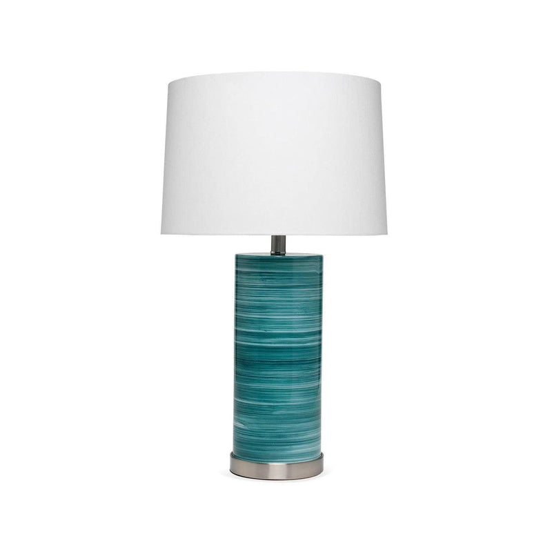 Coastal Style Turquoise Glass Casey Table Lamp Table Lamps LOOMLAN By Jamie Young