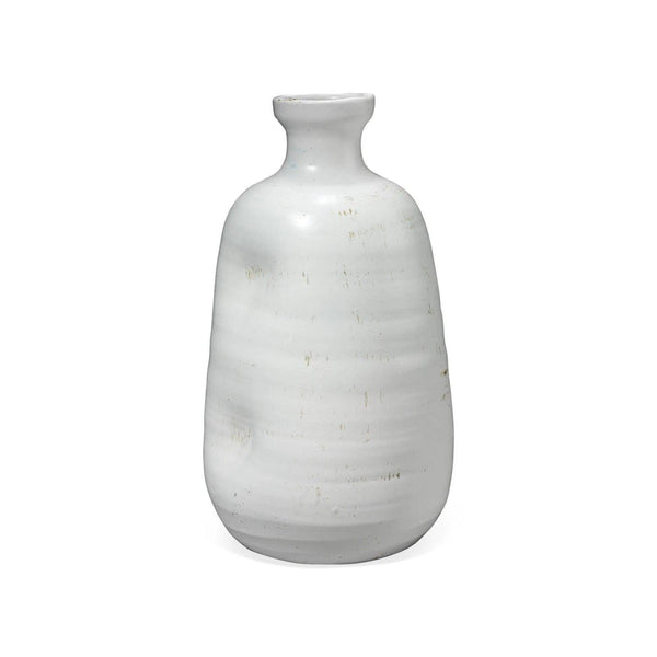 Coastal Style White Ceramic Dimple Vase Vases & Jars LOOMLAN By Jamie Young