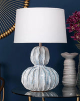 Coastal Style White Ceramic Oceana Gourd Table Lamp Table Lamps LOOMLAN By Jamie Young