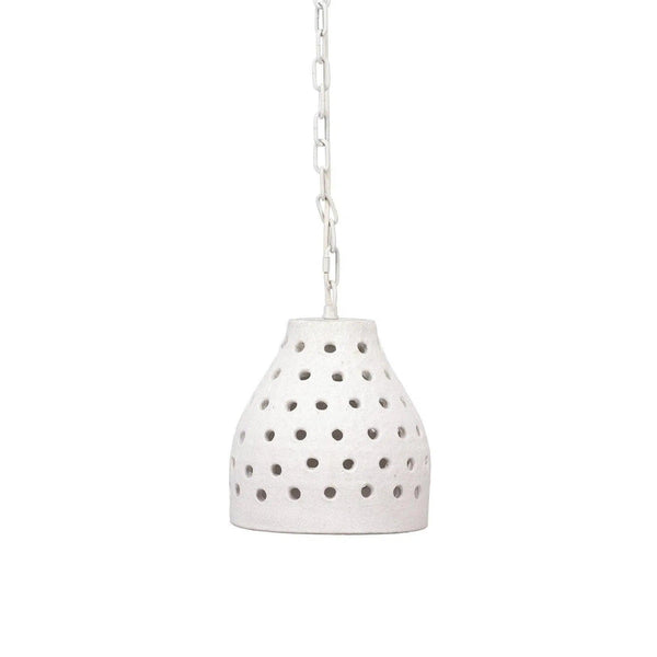 Coastal Style White Ceramic Porous Pendant Small Island Light Pendants LOOMLAN By Jamie Young