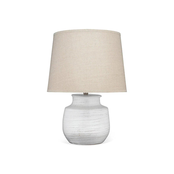 Coastal Style White Ceramic Trace Table Lamp Table Lamps LOOMLAN By Jamie Young