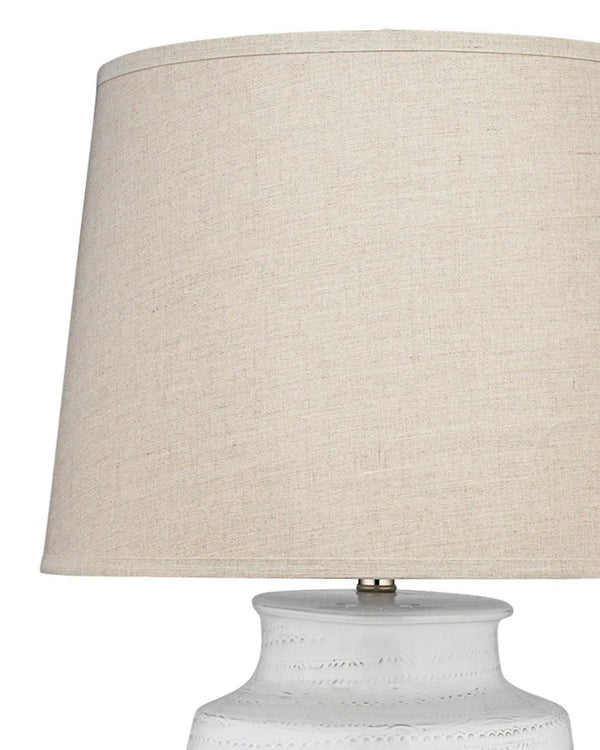 Coastal Style White Ceramic Trace Table Lamp Table Lamps LOOMLAN By Jamie Young