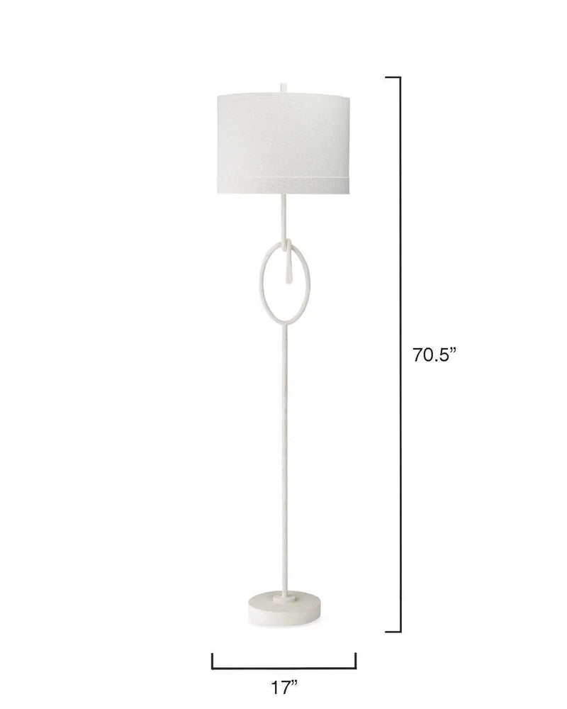 Coastal Style White Gesso Linen Knot Floor Lamp Floor Lamps LOOMLAN By Jamie Young