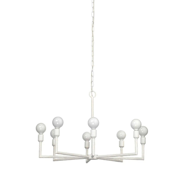 Coastal Style White Gesso Mid-Century Modern Park Chandelier Chandeliers LOOMLAN By Jamie Young