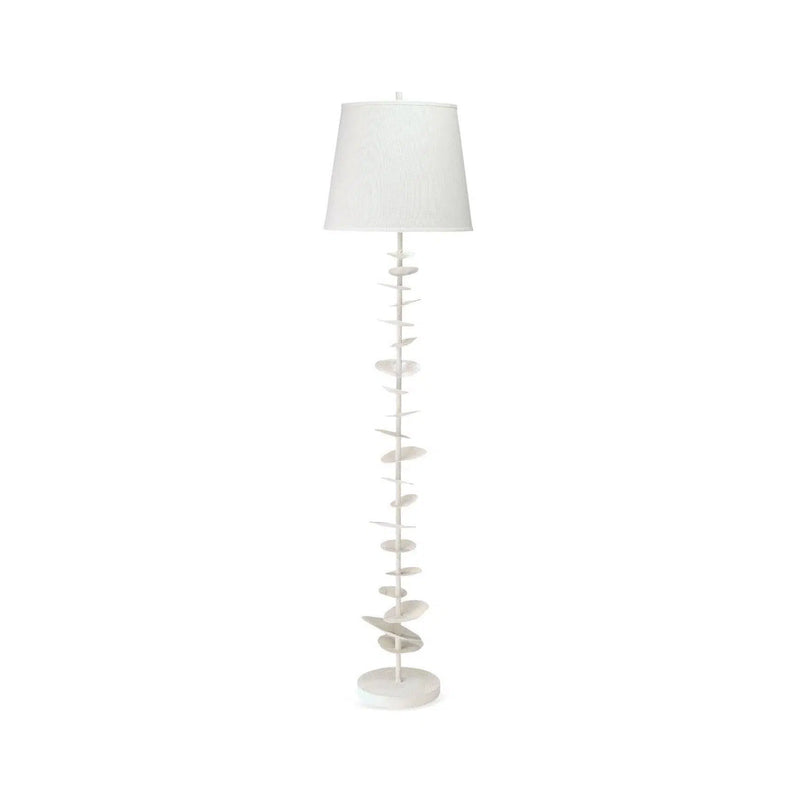 Coastal Style White Gesso Petals Floor Lamp Floor Lamps LOOMLAN By Jamie Young