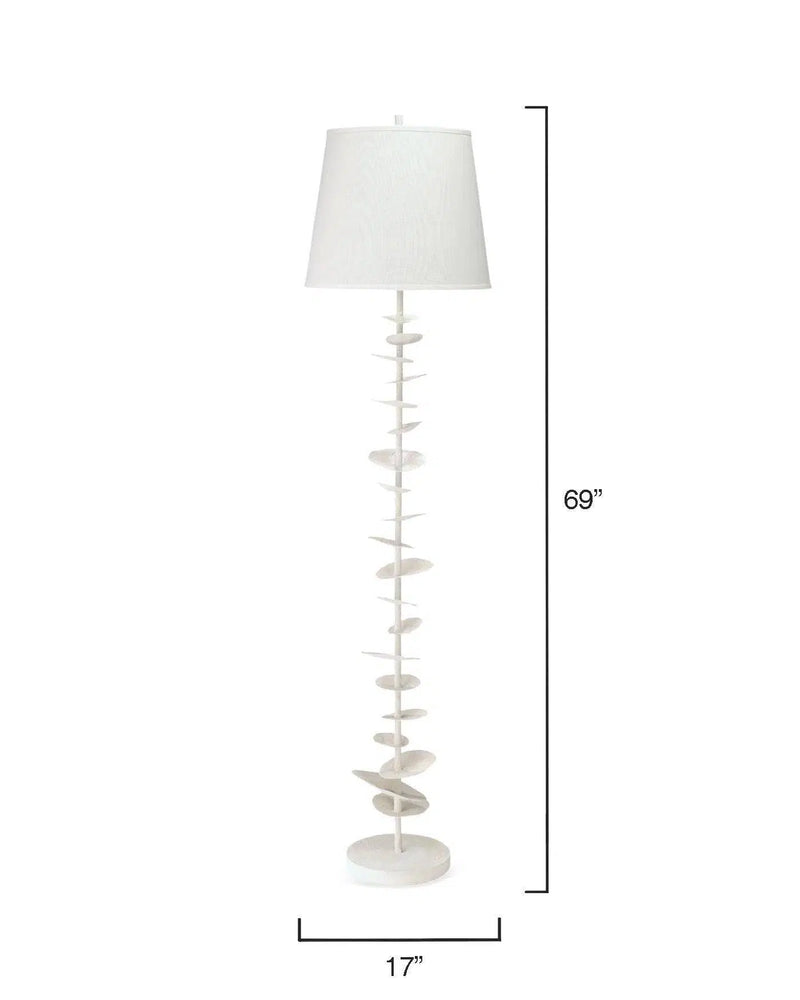 Coastal Style White Gesso Petals Floor Lamp Floor Lamps LOOMLAN By Jamie Young