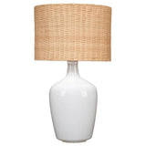 Coastal Style White Glass Plum Jar Table Lamp Table Lamps LOOMLAN By Jamie Young