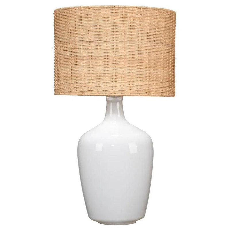 Coastal Style White Glass Plum Jar Table Lamp Table Lamps LOOMLAN By Jamie Young