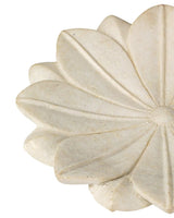 Coastal Style White Marble Lotus Plates (Set of 3) - Small Boxes & Bowls LOOMLAN By Jamie Young