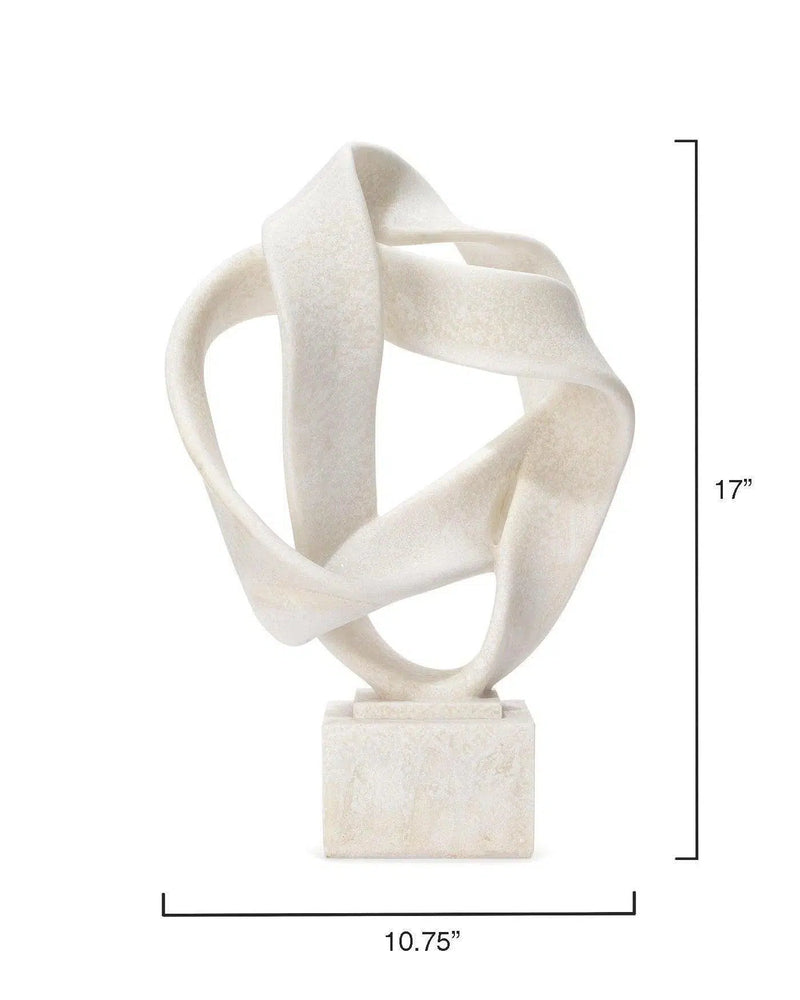 Coastal Style White Polyresin Intertwined Object on Stand Statues & Sculptures LOOMLAN By Jamie Young