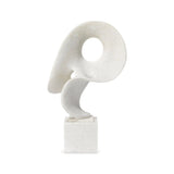 Coastal Style White Polyresin Obscure Object on Stand Statues & Sculptures LOOMLAN By Jamie Young