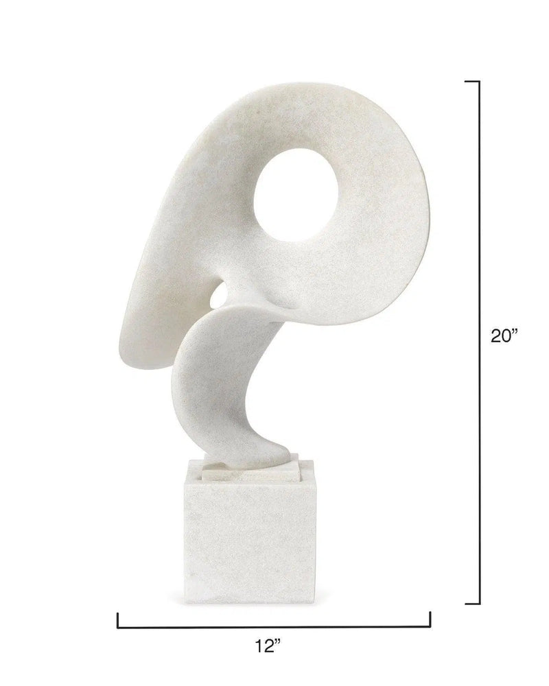 Coastal Style White Polyresin Obscure Object on Stand Statues & Sculptures LOOMLAN By Jamie Young