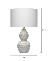 Coastal Style White/Blue Ceramic Catalina Wave Table Lamp Table Lamps LOOMLAN By Jamie Young