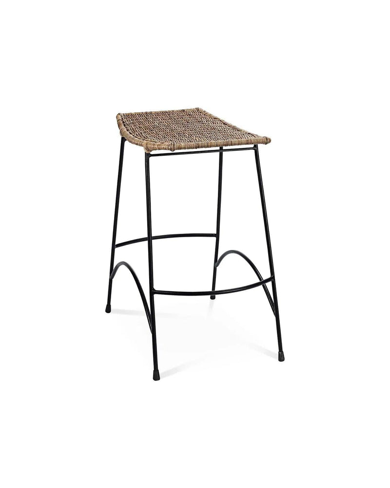 Coastal Style Woven Rattan Wing Counter Stool Without Back Counter Stools LOOMLAN By Jamie Young