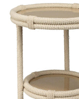 Coastal White Rope Mid Century Modern Side Table With Storage Side Tables LOOMLAN By Jamie Young