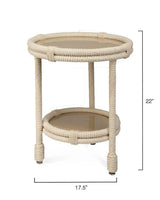 Coastal White Rope Mid Century Modern Side Table With Storage Side Tables LOOMLAN By Jamie Young