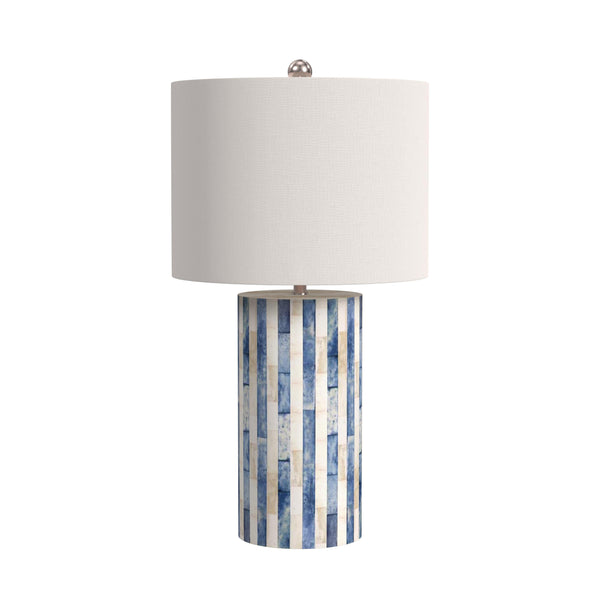 Coburn Bone and Iron Blue Table Lamp Table Lamps LOOMLAN By Bassett Mirror