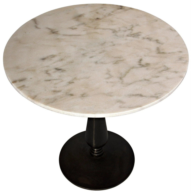 Cobus Iron and Marble Round Side Table Side Tables LOOMLAN By Noir