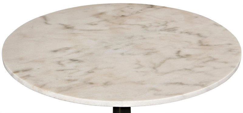 Cobus Iron and Marble Round Side Table Side Tables LOOMLAN By Noir