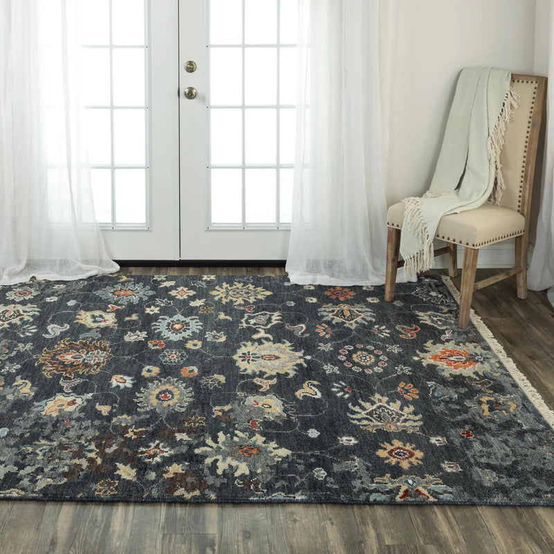 Cody Floral Charcoal Large Area Rugs For Living Room Area Rugs LOOMLAN By LOOMLAN