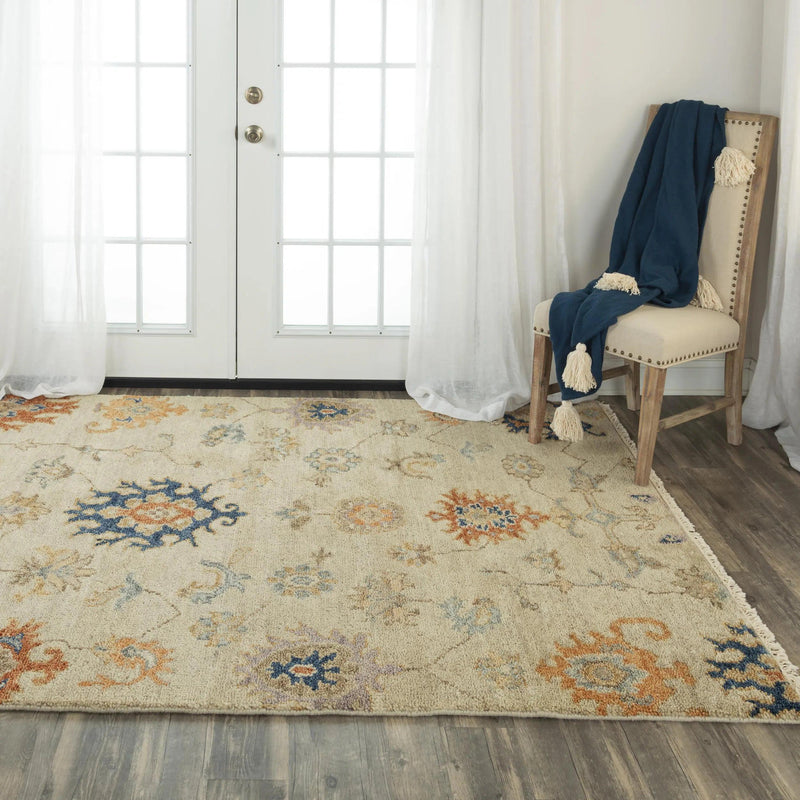 Coir Floral Beige Large Area Rugs For Living Room Area Rugs LOOMLAN By LOOMLAN