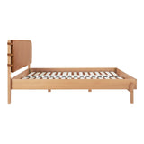 Colby Leather and Wood Camel Bed Beds LOOMLAN By Moe's Home