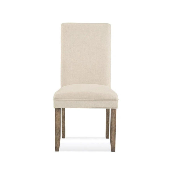 Colby Rubberwood Linen Fabric White Armless Parsons Chair Club Chairs LOOMLAN By Bassett Mirror