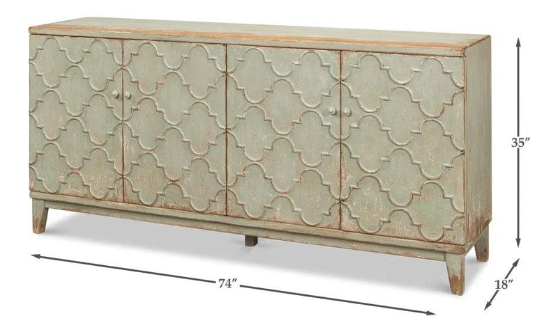 Cole Carved Sideboard For Living Room In Sage Sideboards LOOMLAN By Sarreid