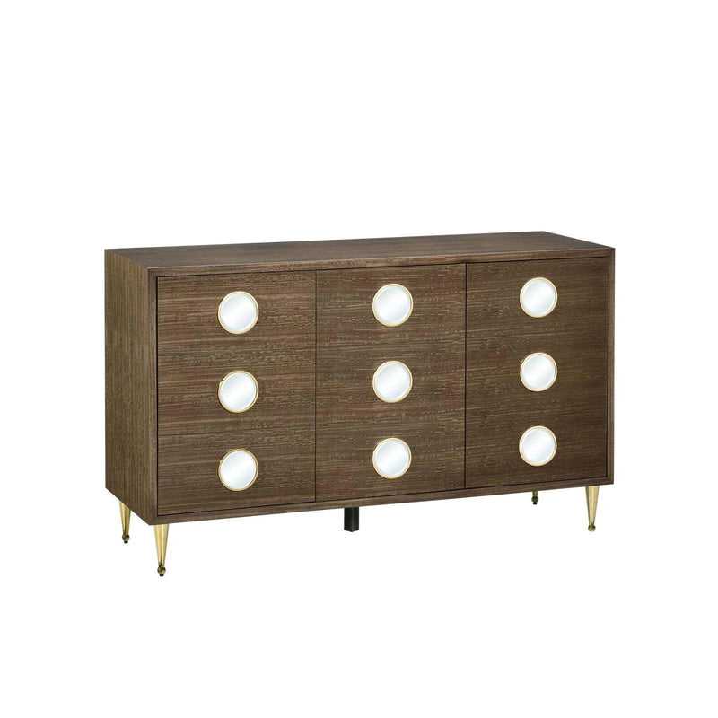 Colette Steel and Glass Brown Cabinet Accent Cabinets LOOMLAN By Currey & Co