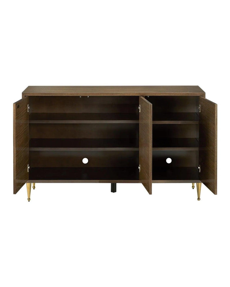 Colette Steel and Glass Brown Cabinet Accent Cabinets LOOMLAN By Currey & Co