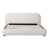 Colin Ivory Off White Velvet Bed Frame Beds LOOMLAN By Moe's Home