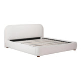 Colin Ivory Off White Velvet Bed Frame Beds LOOMLAN By Moe's Home