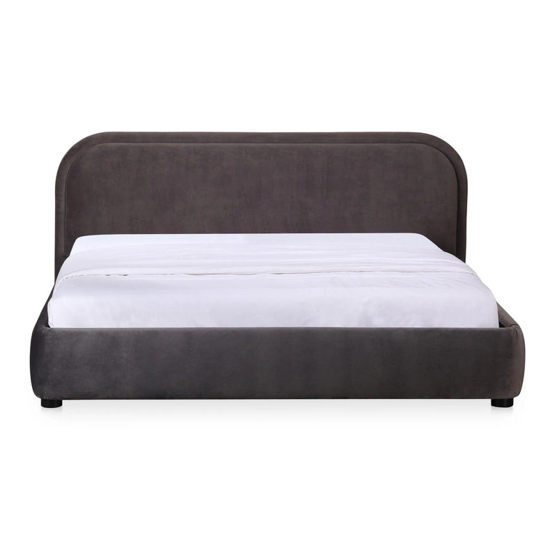 Colin Velvety Black Bed Frame Beds LOOMLAN By Moe's Home