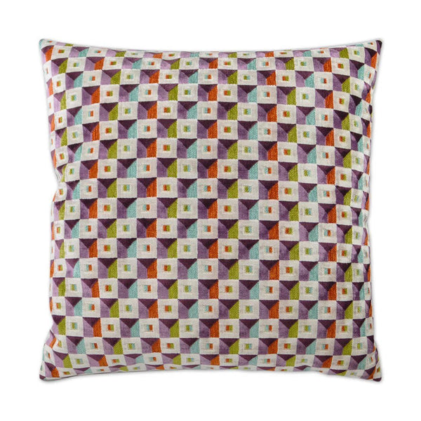 Collage Fiesta Multi Color Throw Pillow With Insert Throw Pillows LOOMLAN By D.V. Kap