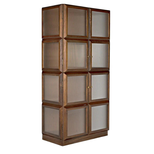 Collins Hutch Tall Curio Buffet Cabinet, Dark Walnut Buffets & Curios LOOMLAN By Noir