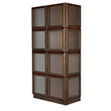 Collins Hutch Tall Curio Buffet Cabinet, Dark Walnut Buffets & Curios LOOMLAN By Noir