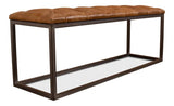 Cologne Brown Leather Bench Bedroom Benches LOOMLAN By Sarreid