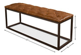 Cologne Brown Leather Bench Bedroom Benches LOOMLAN By Sarreid