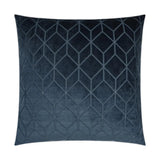 Cologne Navy Solid Nautical Geometric Navy Large Throw Pillow With Insert Throw Pillows LOOMLAN By D.V. Kap