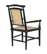 Colonial Bamboo Wood Black Arm Chair Club Chairs LOOMLAN By Noir