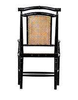 Colonial Bamboo Wood Black Arm Chair Club Chairs LOOMLAN By Noir