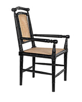 Colonial Bamboo Wood Black Arm Chair Club Chairs LOOMLAN By Noir