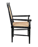 Colonial Bamboo Wood Black Arm Chair Club Chairs LOOMLAN By Noir