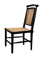 Colonial Bamboo Wood Black Armless Side Chair Club Chairs LOOMLAN By Noir