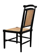 Colonial Bamboo Wood Black Armless Side Chair Club Chairs LOOMLAN By Noir