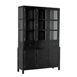 Colonial Wood Black Hutch Buffets & Curios LOOMLAN By Noir