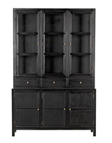 Colonial Wood Black Hutch Buffets & Curios LOOMLAN By Noir