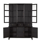 Colonial Wood Black Hutch Buffets & Curios LOOMLAN By Noir