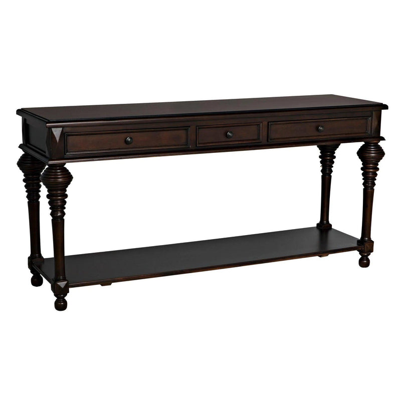 Colonial Wood Large Rectangle Sofa Table Side Tables LOOMLAN By Noir